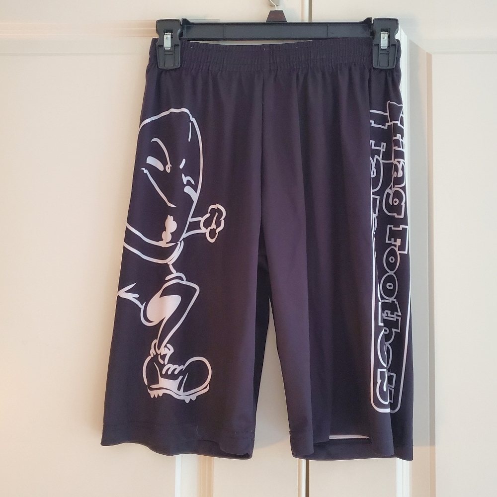 Boys' Flag Football Fanatics Black Graphic Shorts, Size XL, Summer Fun